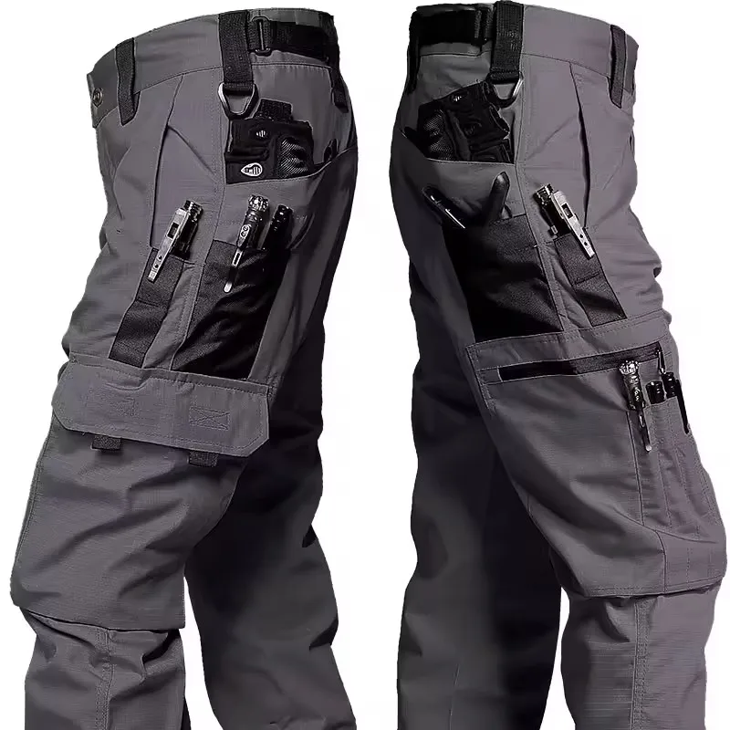 Multi-pocket Work Pants Men Waterproof Straight-leg Cargo Pants Outdoors Wear-resistant Hiking Casual Pants Spring Male Joggers
