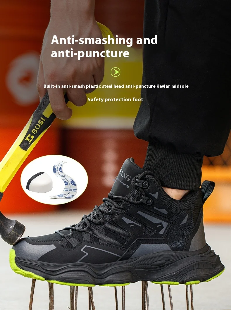 Fashion Men Safety Boots With Steel Toe Cap Anti-smash Work Safety Shoes Men Indestructible Work Hiking Warehouse Shoes