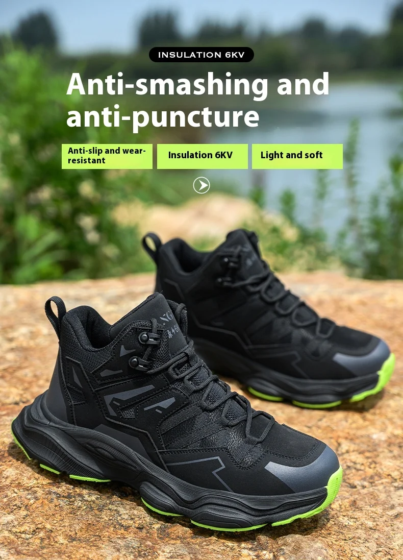 Fashion Men Safety Boots With Steel Toe Cap Anti-smash Work Safety Shoes Men Indestructible Work Hiking Warehouse Shoes