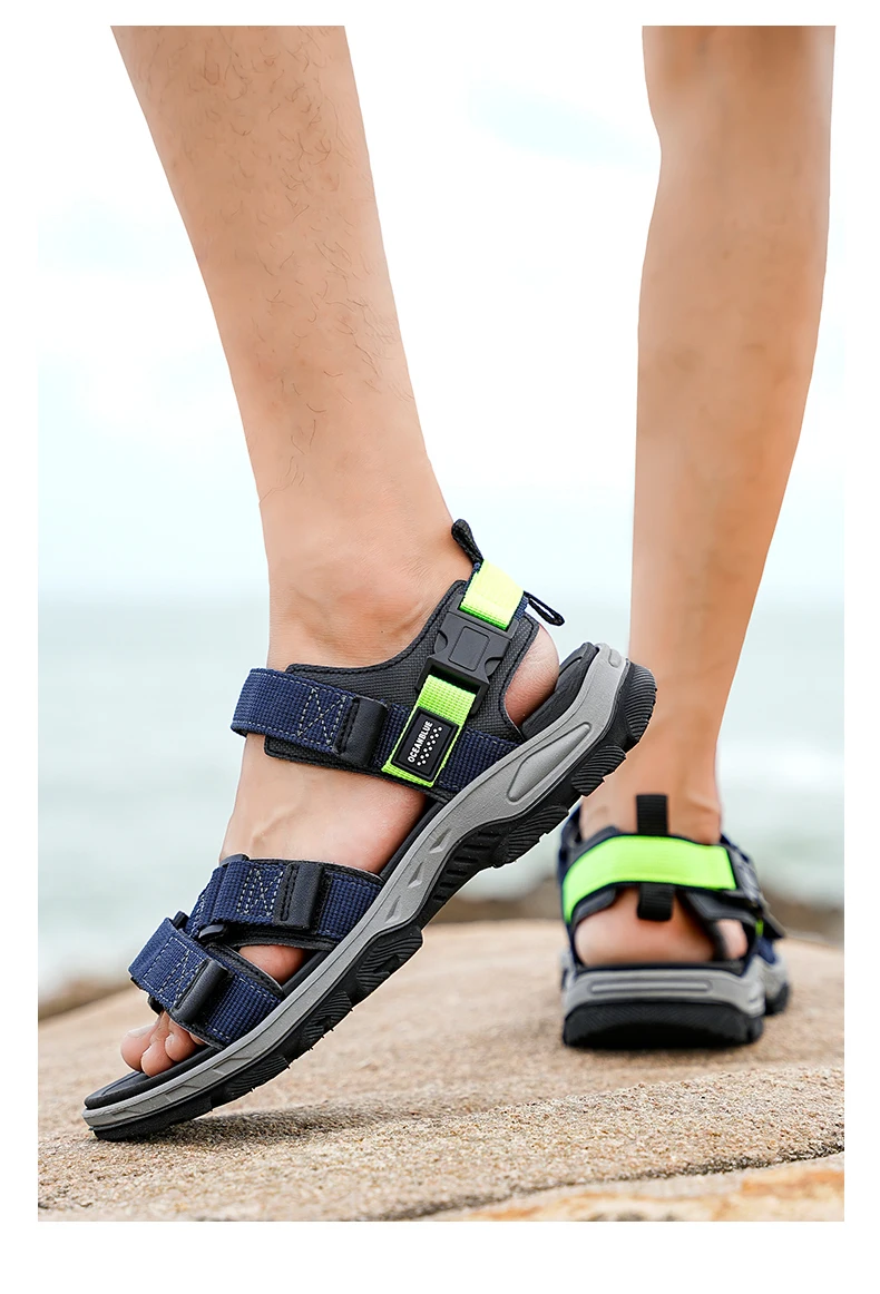 Summer Men's Sandals Trendy Casual Outdoor Sport Shoes for Holidays Beach Breathable Wear-Resistant Hiking & Walking Sandals