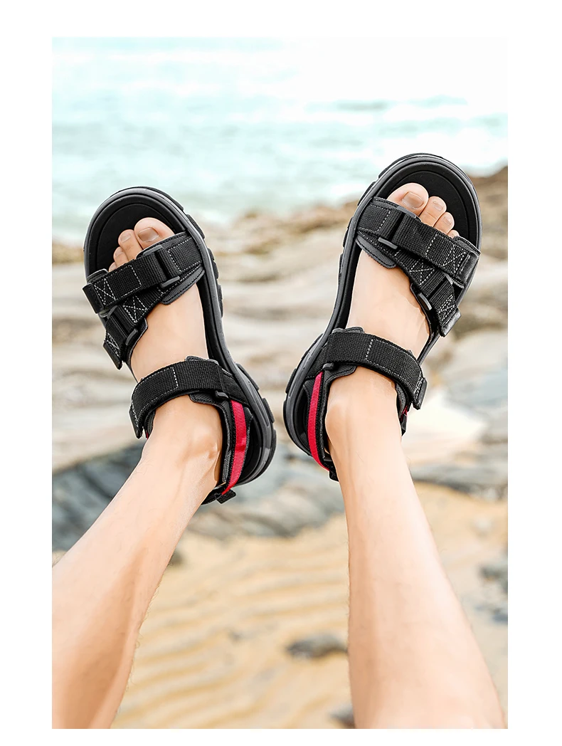 Summer Men's Sandals Trendy Casual Outdoor Sport Shoes for Holidays Beach Breathable Wear-Resistant Hiking & Walking Sandals