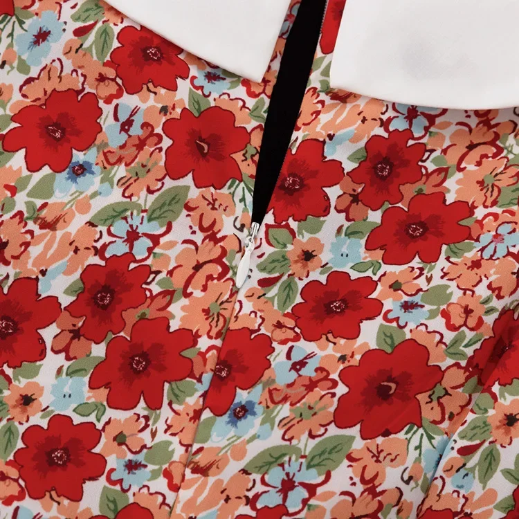 Mini Dress For Women Summer Printed Fashion Short Sleeve Contrast V-Neck Elegant Dress Female Bodycon Dress New