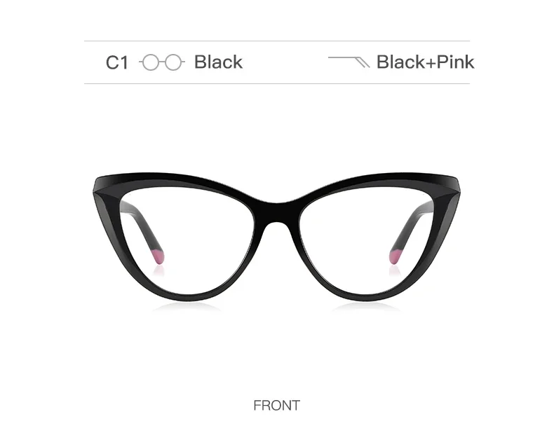 BLMUSA Women Stylish Cat Eye Photochromic Frame Computer Anti Blue Ray Reading Glasses Customizable Prescription Myopia Glasses