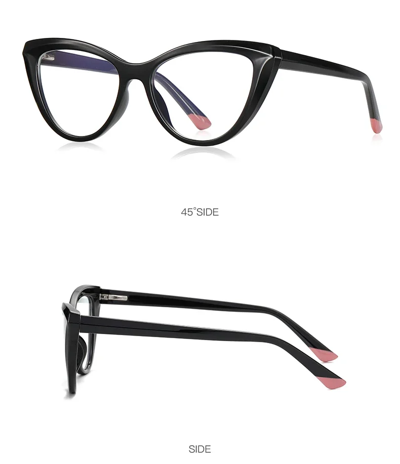BLMUSA Women Stylish Cat Eye Photochromic Frame Computer Anti Blue Ray Reading Glasses Customizable Prescription Myopia Glasses