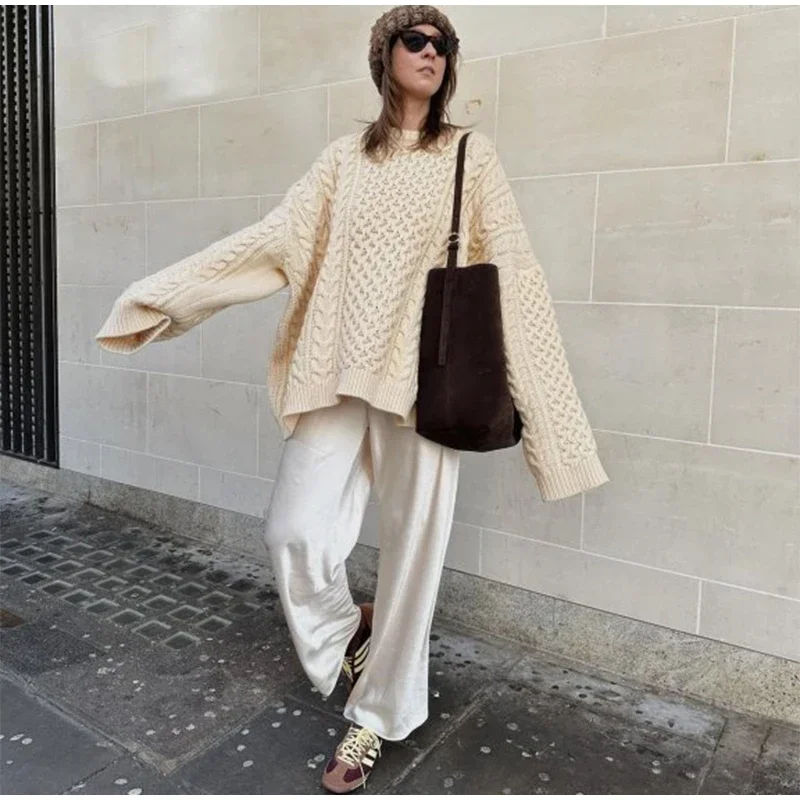 Yaminiya Winter Clothes Women Women's Turtleneck Long Sleeve Pink Sweater Prairie Chic Solid Vintage Sweater Oversize Pullover