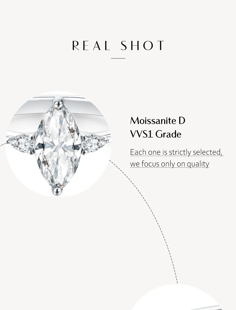 ATTAGEMS 2023 Marquise 1CT Moissanite Ring Real 925 Sterling Silver Rings for Women Men Anniversary Fine Jewelry Wedding Gift
