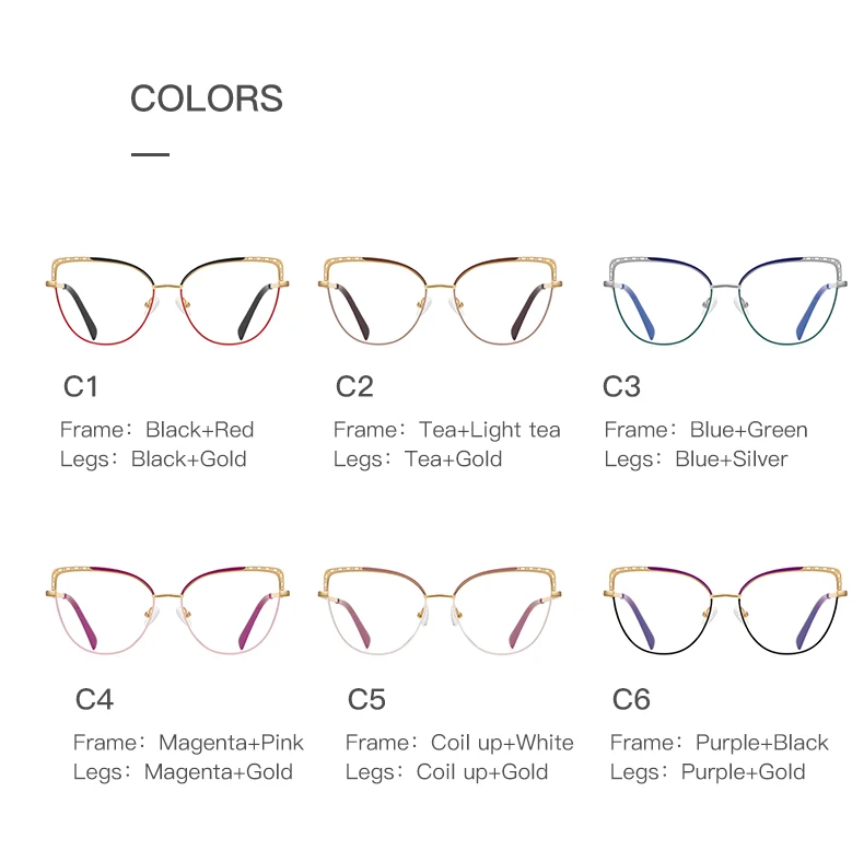 VKYEE Metal Geometric Women's Anti-Blue Light Glasses Fashionable Design Customizable Prescription Photochromic 3112