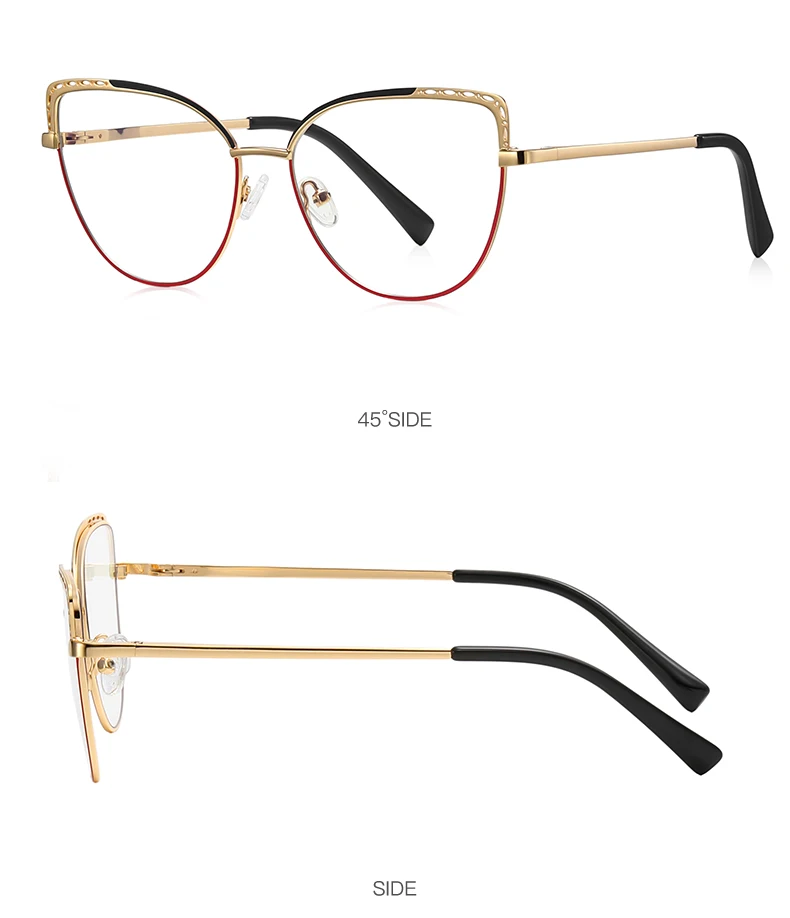 VKYEE Metal Geometric Women's Anti-Blue Light Glasses Fashionable Design Customizable Prescription Photochromic 3112