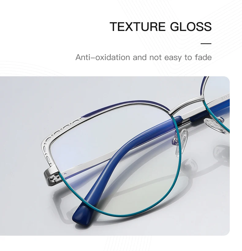 VKYEE Metal Geometric Women's Anti-Blue Light Glasses Fashionable Design Customizable Prescription Photochromic 3112
