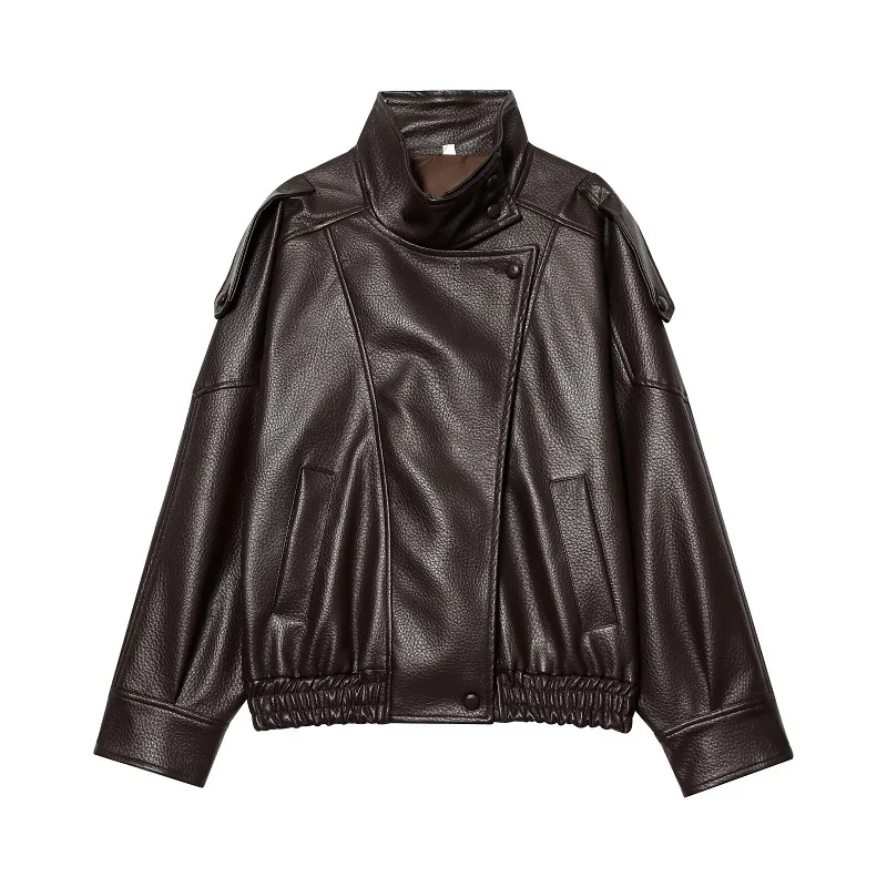 MUJER Faux Leather Jackets for Women Oversize Women's Bomber Jacket Fashion Winter Womens Coats Outerwears Demi-season Jackets