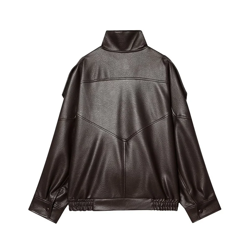 MUJER Faux Leather Jackets for Women Oversize Women's Bomber Jacket Fashion Winter Womens Coats Outerwears Demi-season Jackets