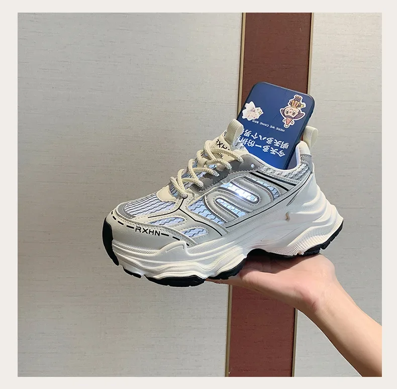 Women Sneakers Autumn Fashion Breathable Casual Shoes Women Mesh Lace Up Comfort Platform Vulcanize Shoes Zapatillas De Mujer
