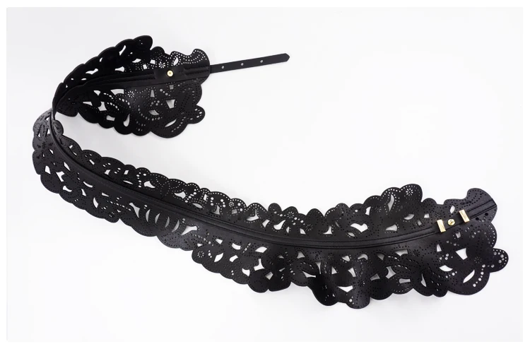 Openwork carved  waistband, bohemian leather wide belt dress, tunic with geometric trim, wide belt
