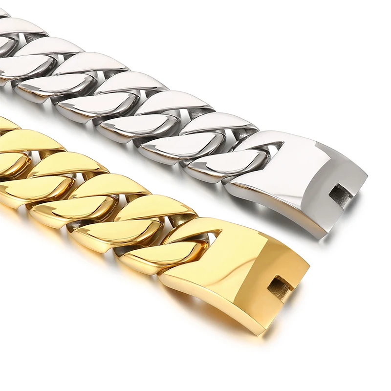 31mm Big Heavy Chunky Cuban Bracelet & Necklace Jewelry Set - 316L Stainless Steel - KB49305-D