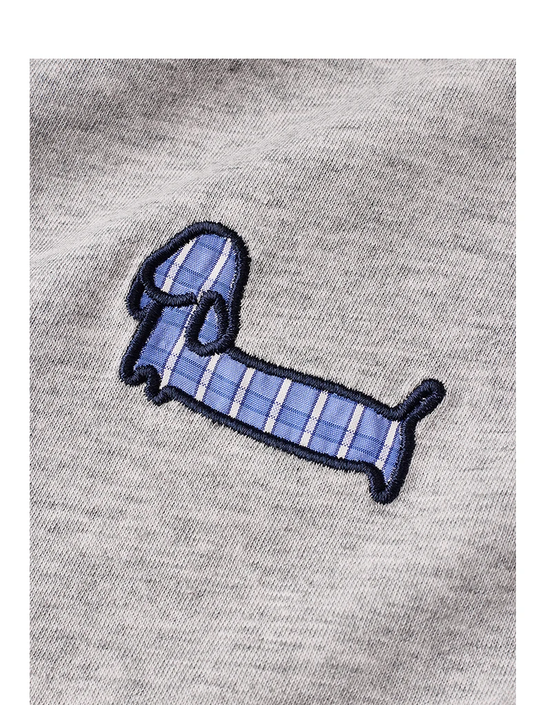 TOYOUTH Women Cotton T-Shirt 2026 Summer New High Low Slit Puppy Patch Embroidery Plaid Turn-up Sleeve Pullover Tops