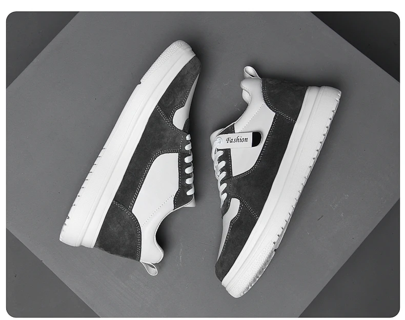 Big Size Lift Men Sneakers Elevator Shoes Heightening Height Increase Insole 7-8CM High Heels Shoes Genuine Leather Sport Shoes