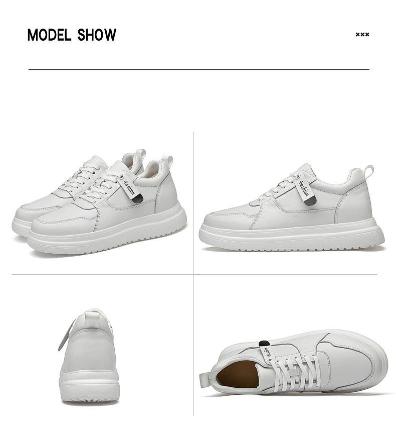 Big Size Lift Men Sneakers Elevator Shoes Heightening Height Increase Insole 7-8CM High Heels Shoes Genuine Leather Sport Shoes
