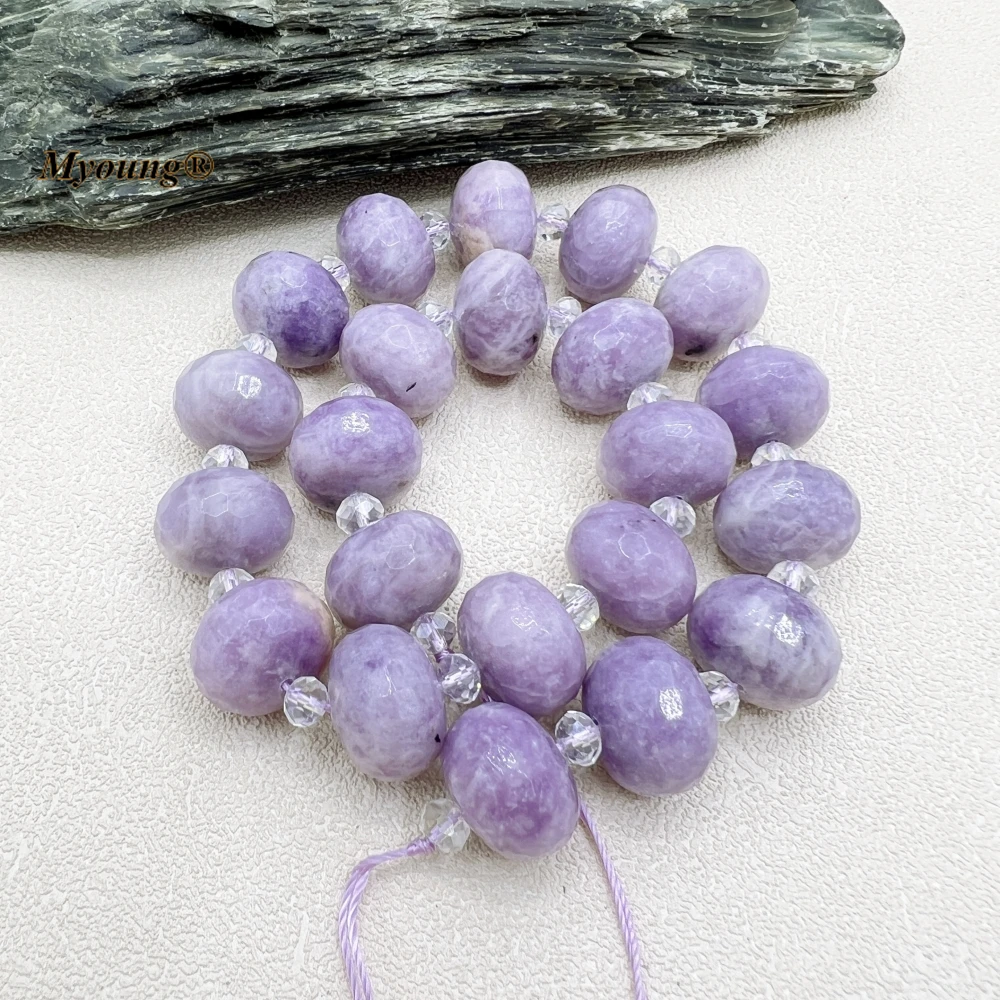 13x18MM 20PCS Large Faceted Natural Stones Amazonites Rose Quartzs Crystal Cutting Nugget Rondelle Beads MY230739