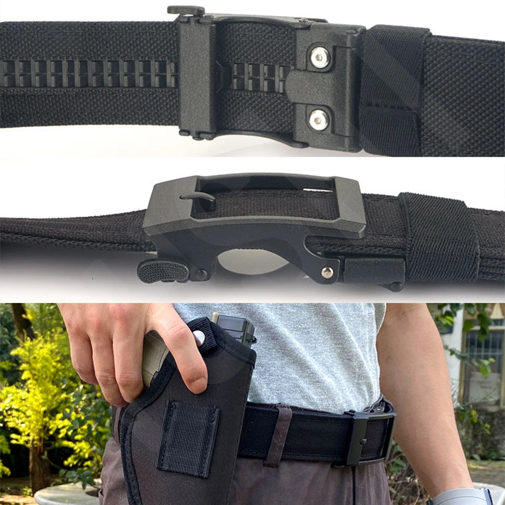 TUSHI Army Tactical Belt Quick Release Military Airsoft Training Molle Belt Outdoor Shooting Hiking Hunting Sports Belt