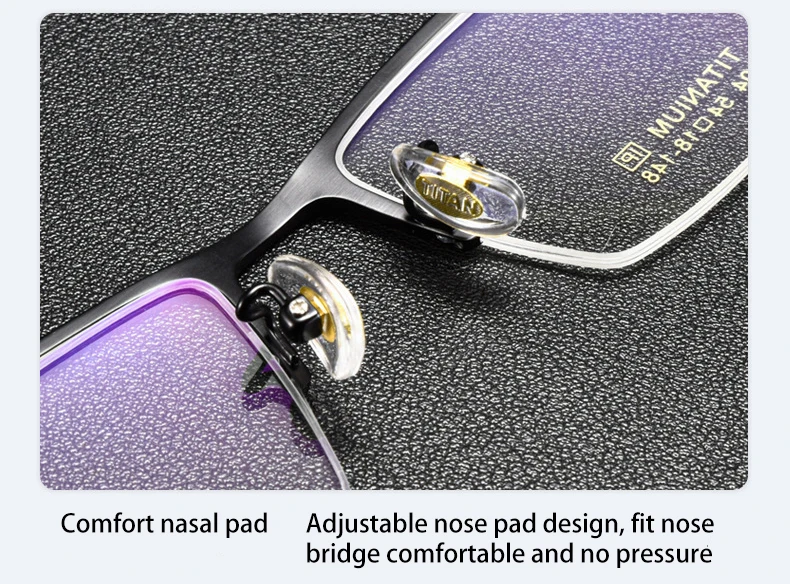 VKYEE Ultralight Business Men's Eyeglasses Pure Titanium Eyeglasses Frame Business Half Frame Can Be Customized Prescription 804