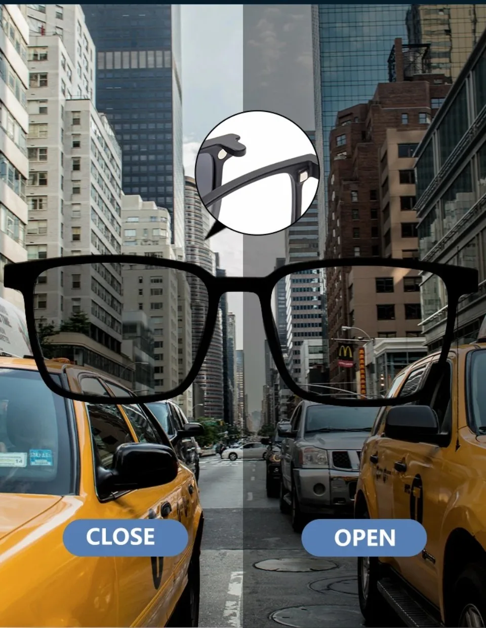 VICKY Flip-up Magnetic Clip-on Prescription Glasses Men Women TR90 Polarised Myopia Sunglasses Night Vision Reading Glasses 2191