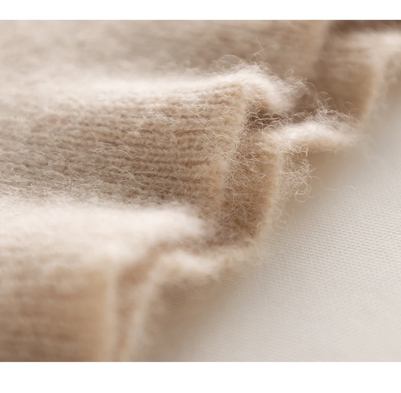 Women's Slim Fit Wool Cardigan Semi-High Neck Solid Color Long Sleeve Cashmere Knitted Sweater Versatile Casual Coat