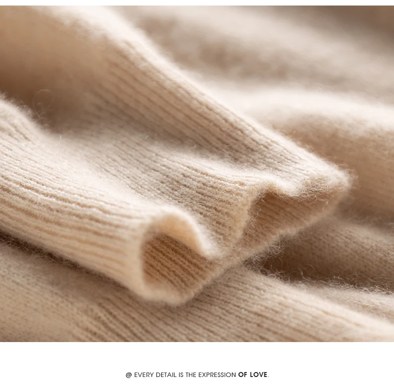 Women's Slim Fit Wool Cardigan Semi-High Neck Solid Color Long Sleeve Cashmere Knitted Sweater Versatile Casual Coat