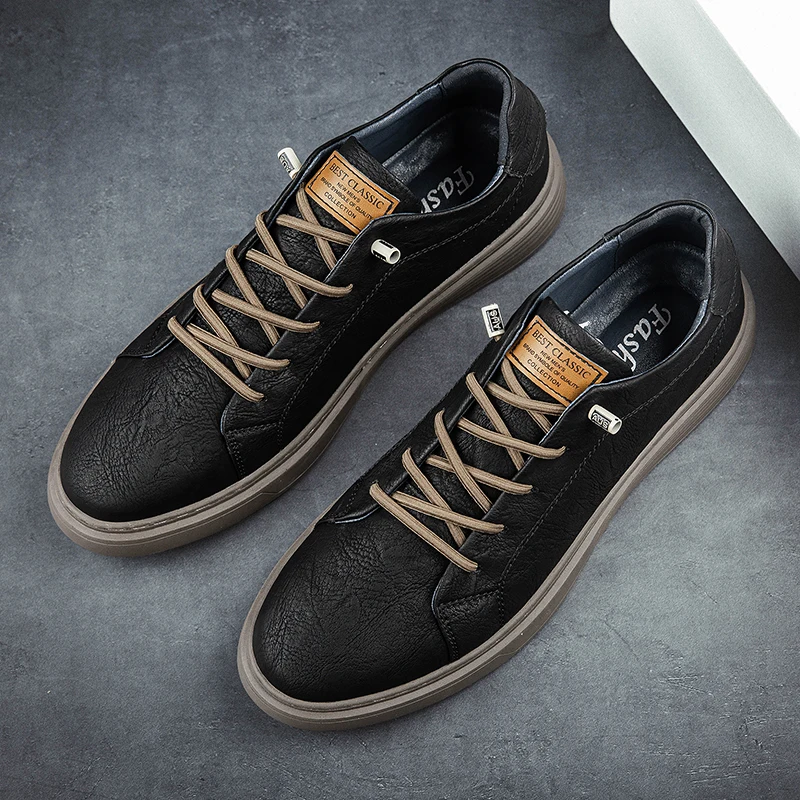 Brand Italian Genuine Leather Casual Shoes Men's Oxford Outdoor Black Jogging Shoes Men's Office Dress Shoes Big Size:36-47