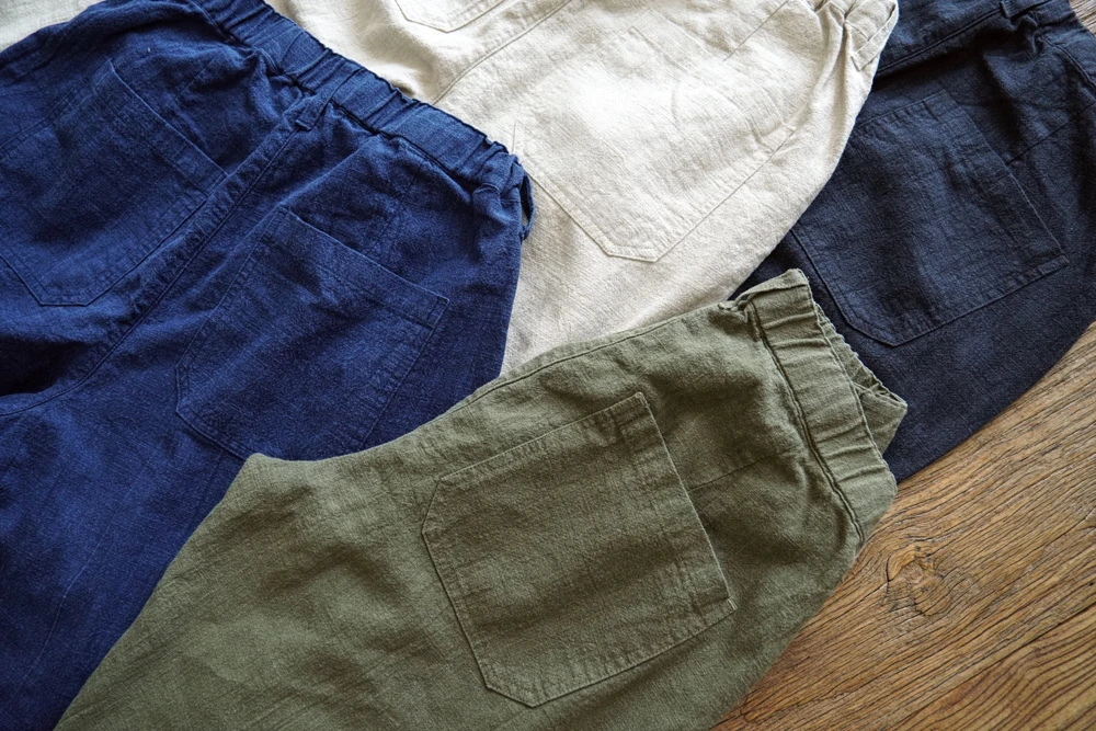 Sauce Zhan Men Pants Ramie Pants Men Summer Breathable Casual Pants Ankle-length Loose Fit Taper Leg