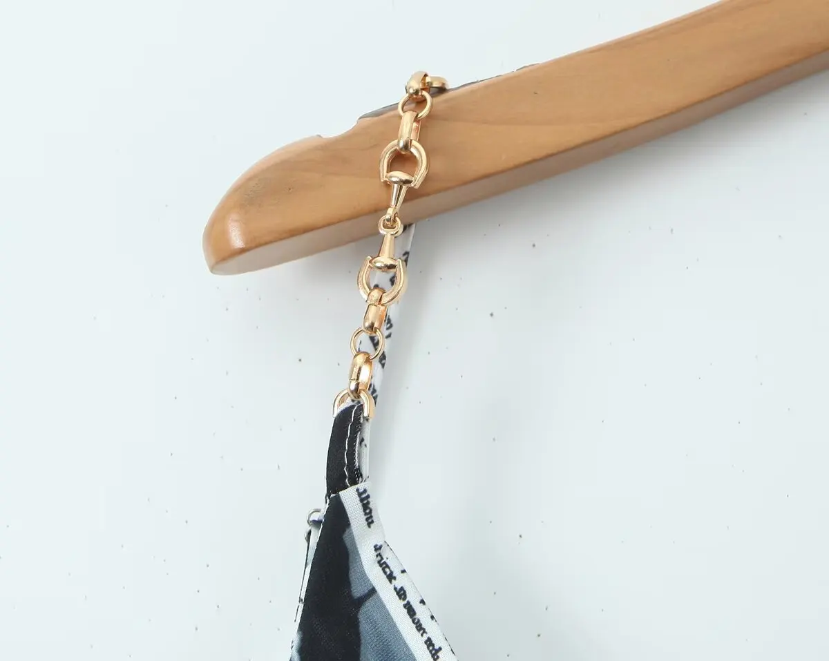 2025 Women Newspaper Letter Print Irregular Hem Sexy Dresses Thin Straps With Chain Backless  Summer Short Dress