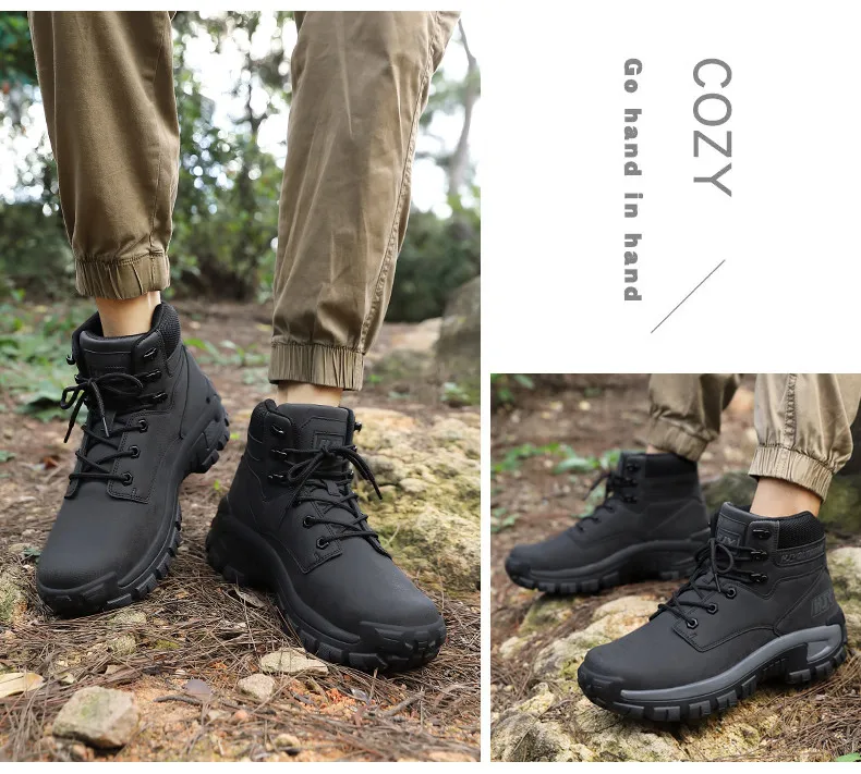 New Men's Boots Fashion Outdoor Boots Breathable Hiking Boots Autumn Shoes Sneakers Lightweight Non-slip Men Desert Ankle Boots