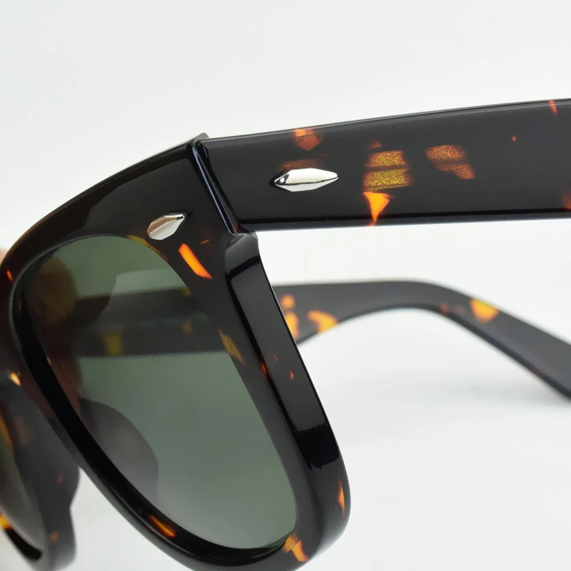 SUN glasses classics Glass lens Acetate sun glasses men Y-2140 Double rivet Design Goggles Elegant Female Square UV sunglass