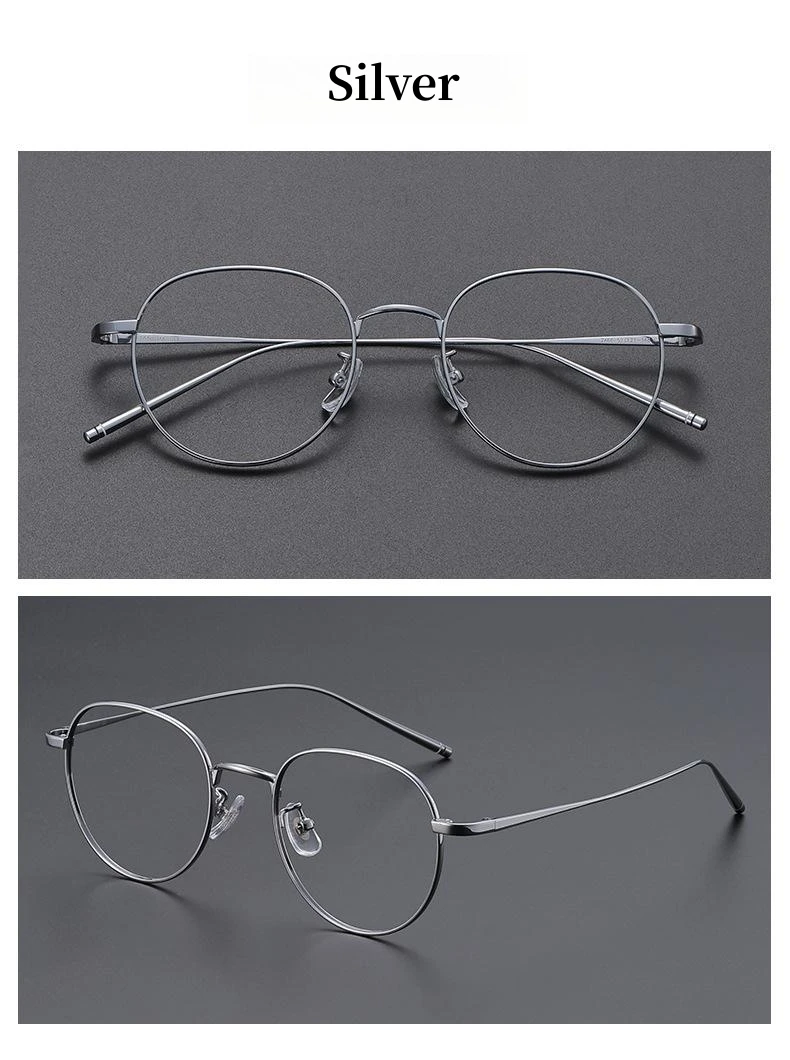 FIRADA Fashion Comfort Eyewear Luxury Retro Round Titanium Glasses Optical Prescription Eyeglasses Frame For Men Women 2A66-C