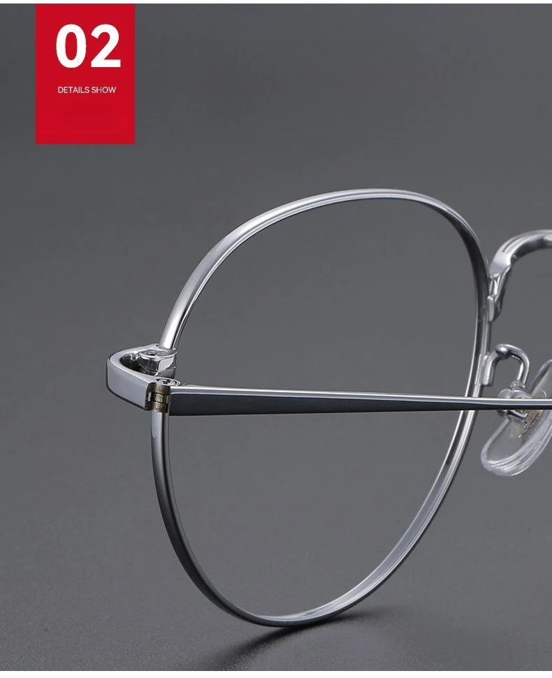 FIRADA Fashion Comfort Eyewear Luxury Retro Round Titanium Glasses Optical Prescription Eyeglasses Frame For Men Women 2A66-C