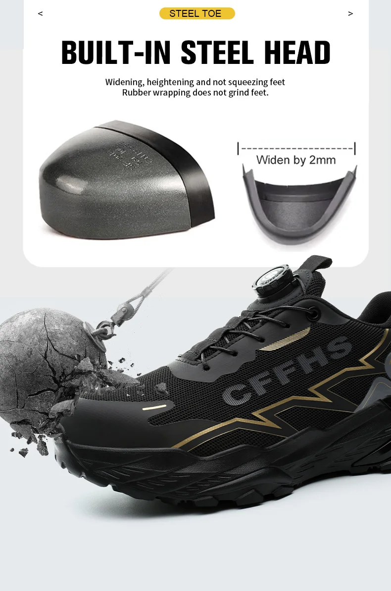 Lightweight Men's Safety Shoes Anti-Smash Work Shoes Anti Puncture Security Protection Shoes Steel Toe Sneakers Men Boots 2026