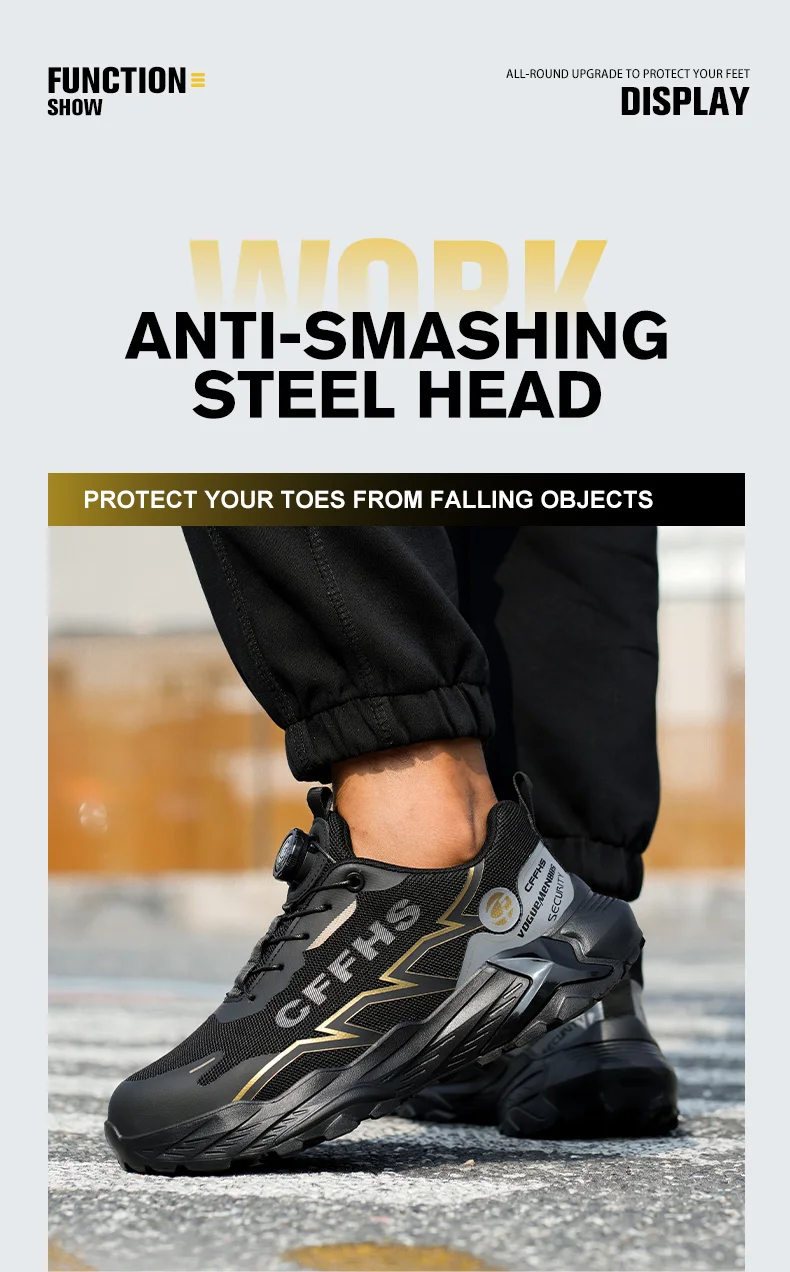 Lightweight Men's Safety Shoes Anti-Smash Work Shoes Anti Puncture Security Protection Shoes Steel Toe Sneakers Men Boots 2026