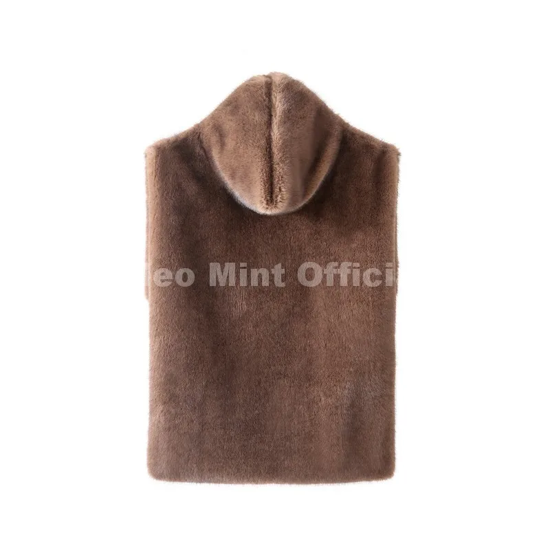 Neo Mint 2025 Brand Fashion Faux Fur Sable Vest Crop Top Autumn Winter Turtleneck Eco Mink Fur Tank Tops Sleeveless Jacket Coat