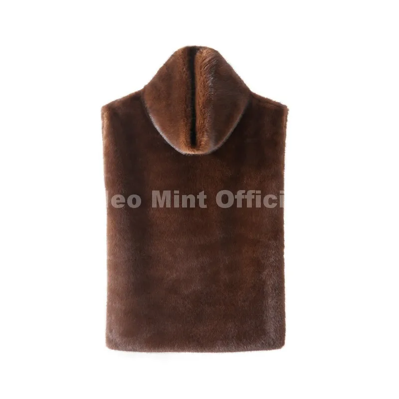 Neo Mint 2025 Brand Fashion Faux Fur Sable Vest Crop Top Autumn Winter Turtleneck Eco Mink Fur Tank Tops Sleeveless Jacket Coat