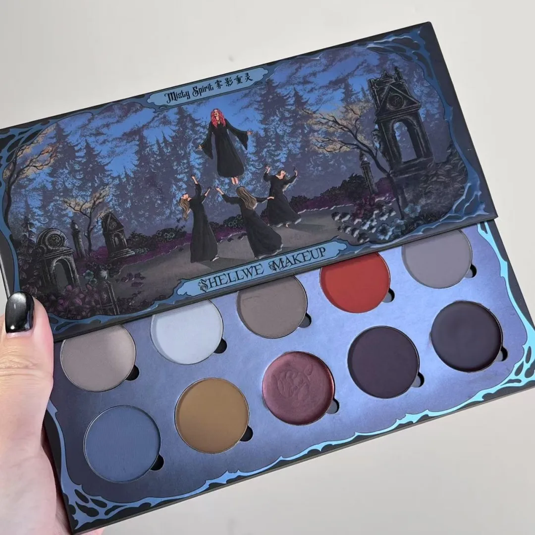 Shellwe Makeup Misty Spirit All Matte Eyeshadow Palette Fog Shadow Ghost Ten Color Full Matte Eye Shadow Disk