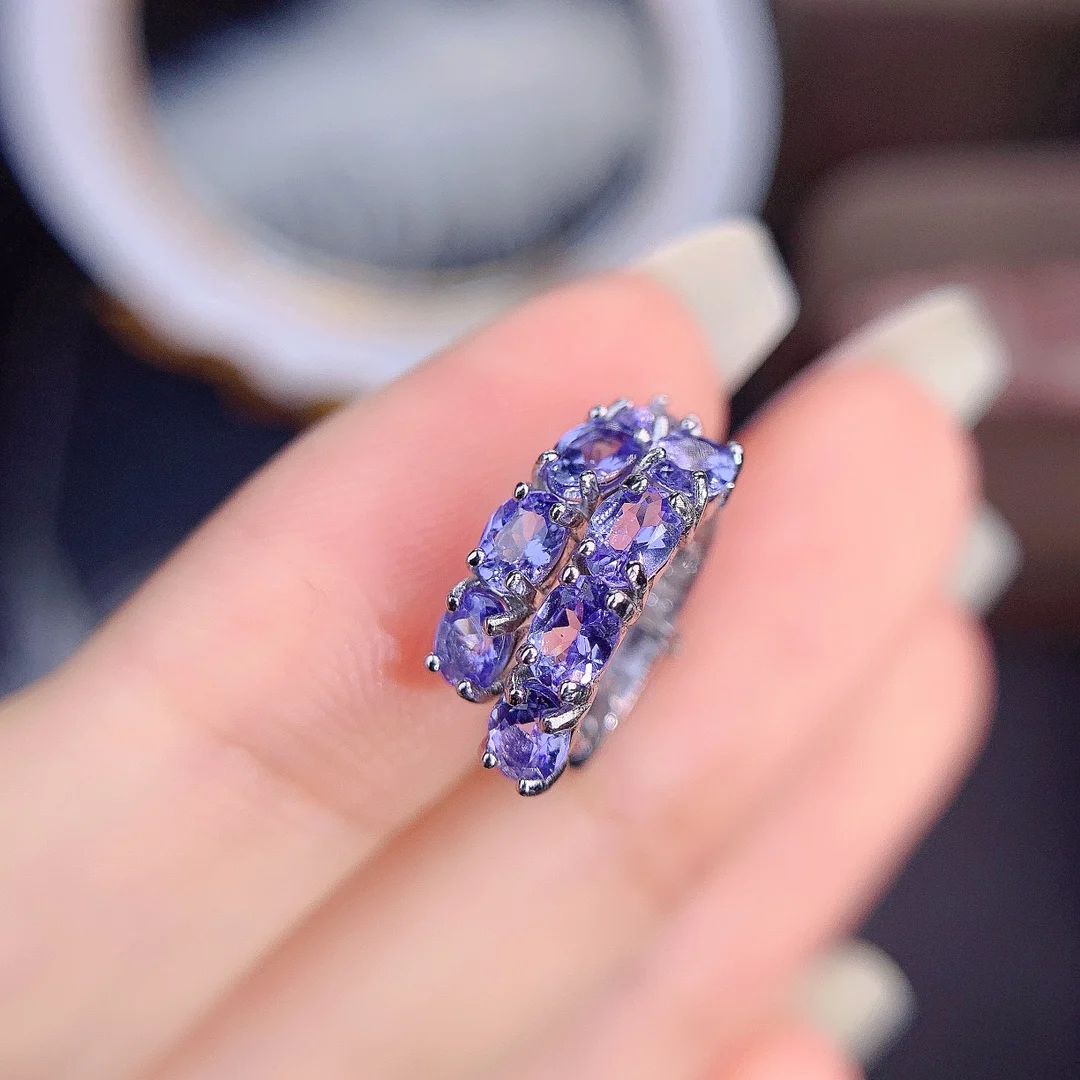 Natural Tanzanite earring Oval Cut Blue Gemstone,Genuine Sterling Silver December Birthstone Engagement earring,Promise Ring