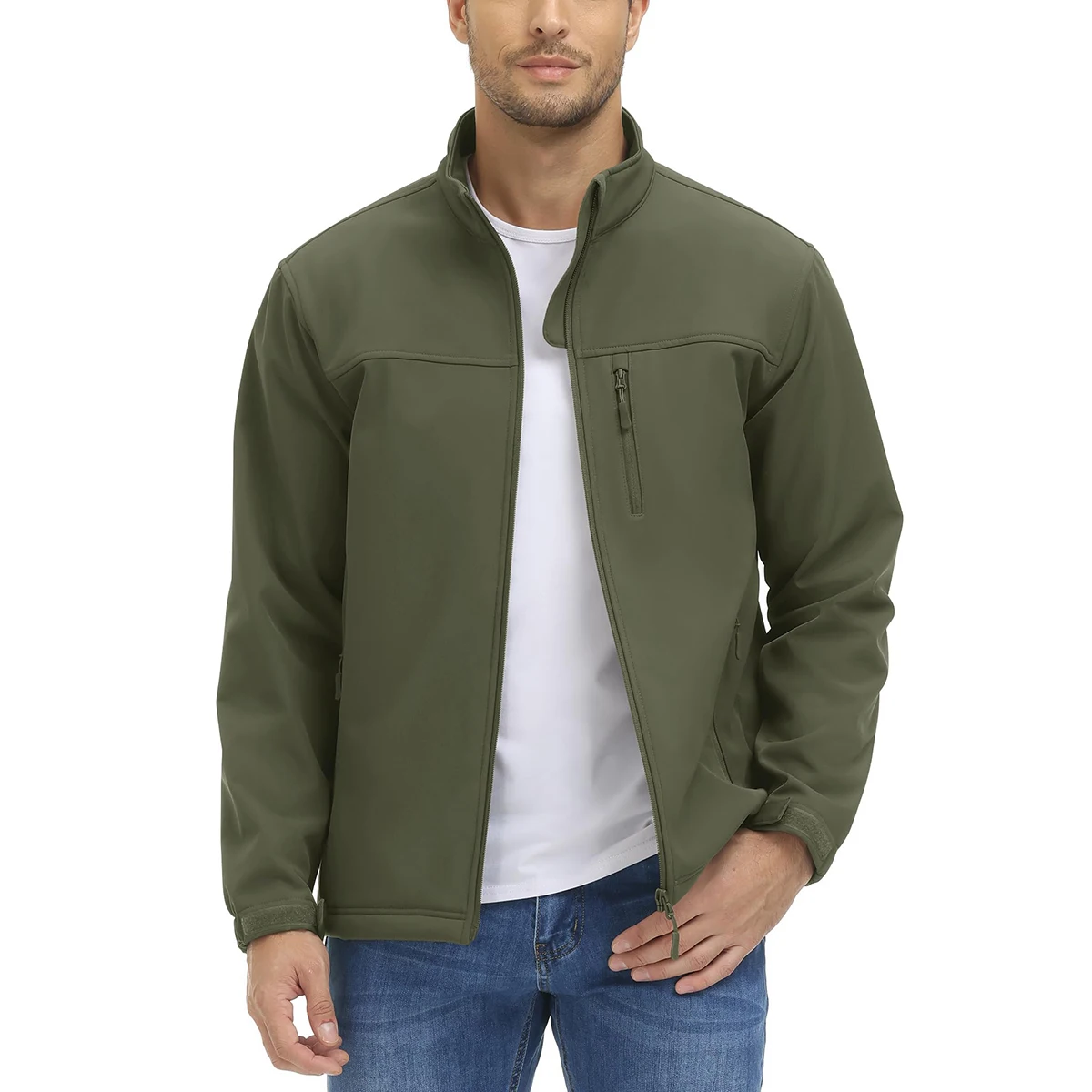 TACVASEN Men's Waterproof Outdoor Hiking Jacket Full Zip Windproof Fleece Lining Warm Fall Winter Work Casual Jackets