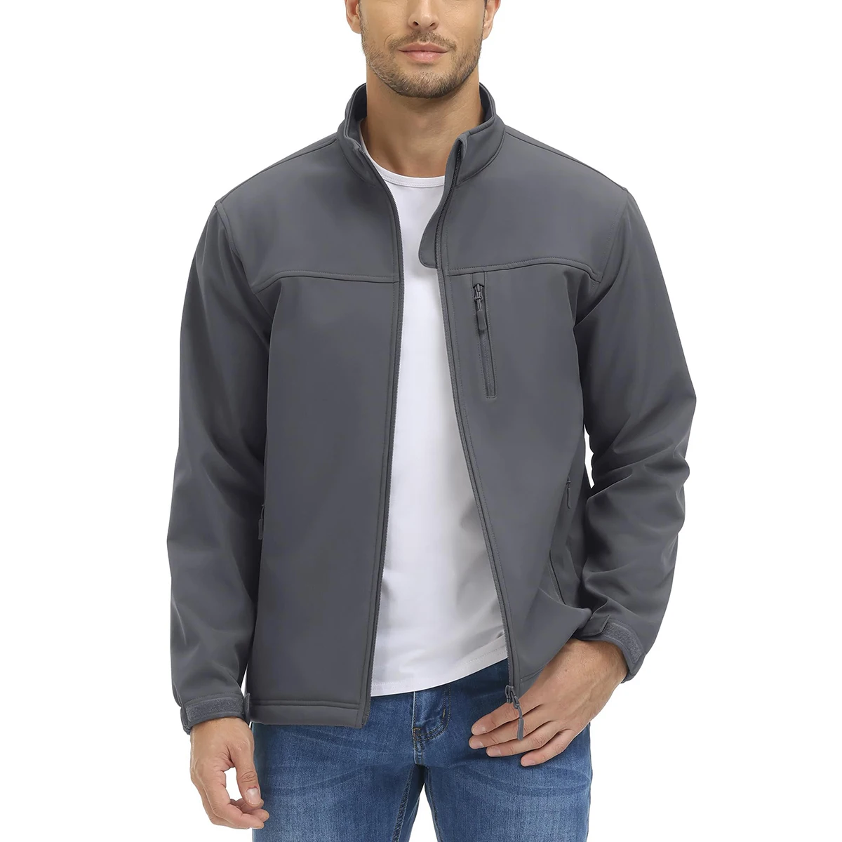 TACVASEN Men's Waterproof Outdoor Hiking Jacket Full Zip Windproof Fleece Lining Warm Fall Winter Work Casual Jackets