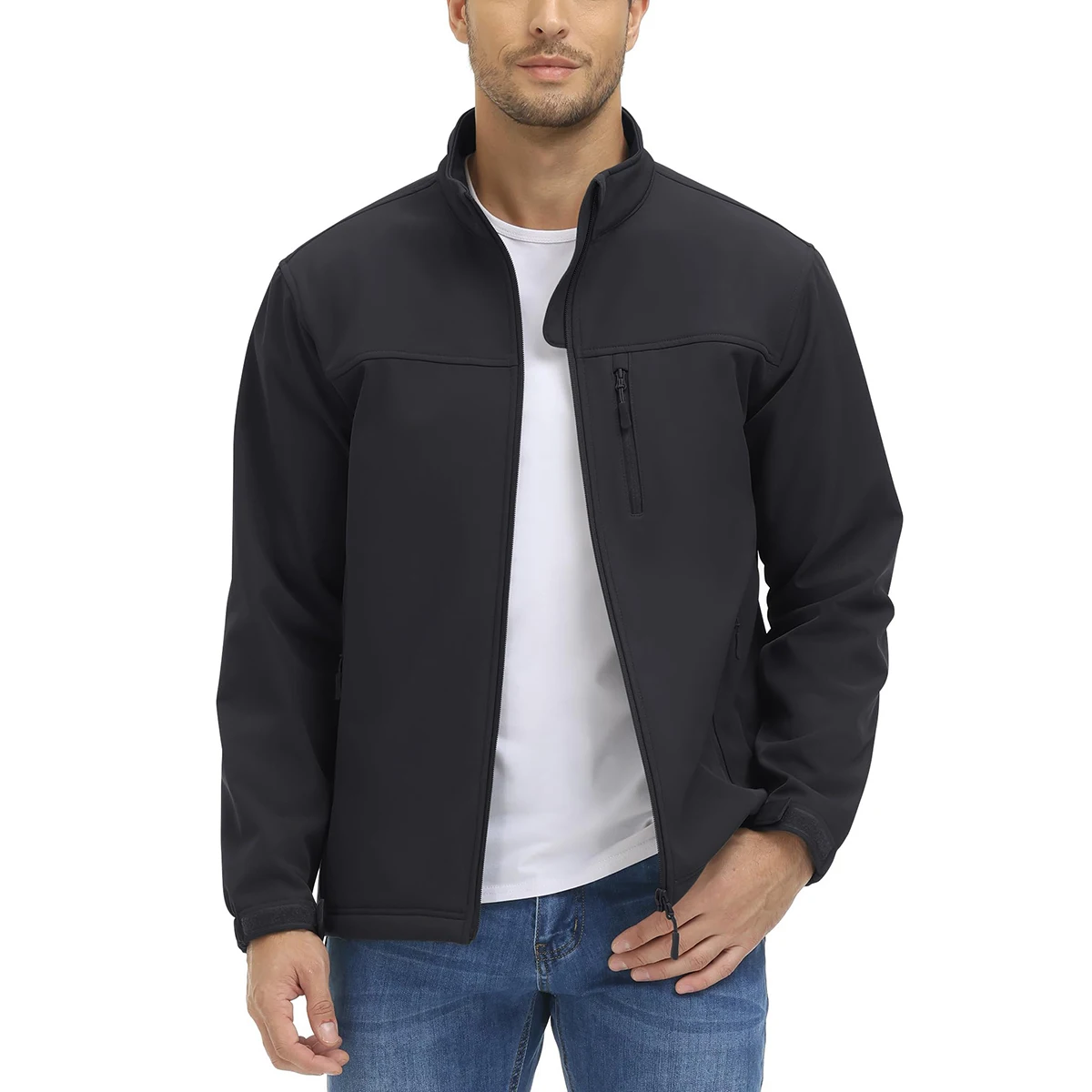 TACVASEN Men's Waterproof Outdoor Hiking Jacket Full Zip Windproof Fleece Lining Warm Fall Winter Work Casual Jackets