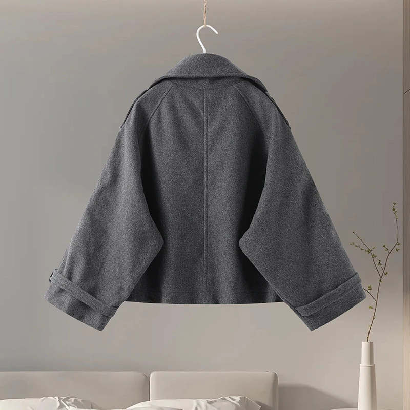 Fashion Oversize Lapel Suit Jacket Women Casual Single Button Pockets Female Coat 2025 Summer New Half Sleeve Jackets Streetwear