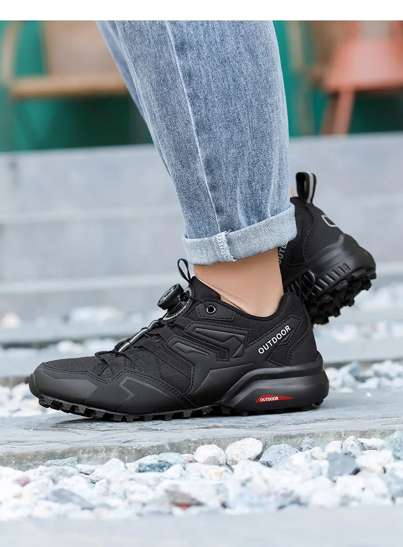 Men's Casual Sports Shoes Size 40-47 Rotating Lace-Up Men's Shoes Outdoor Non-Slip Breathable Comfortable Men's Sports Shoes