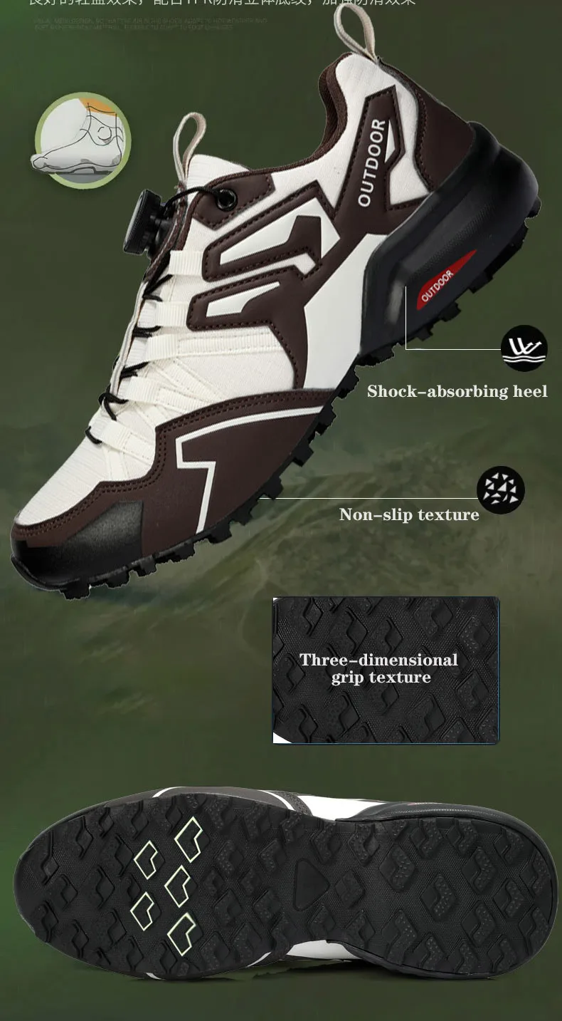 Men's Casual Sports Shoes Size 40-47 Rotating Lace-Up Men's Shoes Outdoor Non-Slip Breathable Comfortable Men's Sports Shoes