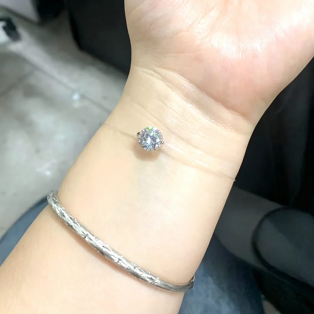 IGOTOS 6/8/9mm Moissanite Bracelet for Women Transparent Fishing Line Diamond Hand Chain S925 Sterling Silver Certified Jewelry
