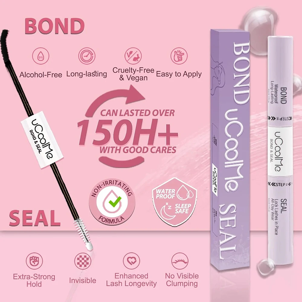uCoolMe Lashes Short Fairy Venus Flora 8-14mm Lashes Cluster with Lash Glue Tweezers DIY Long Lasting Waterproof Lash Extension