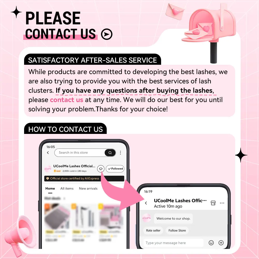 uCoolMe Lashes Short Fairy Venus Flora 8-14mm Lashes Cluster with Lash Glue Tweezers DIY Long Lasting Waterproof Lash Extension