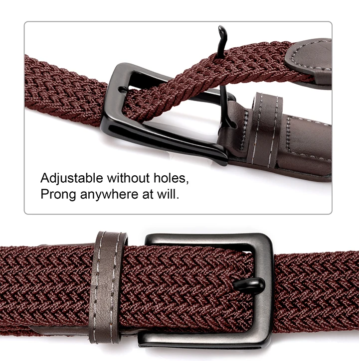 MaiKun 2PCS Canvas Men Belts Fashion Elastic Metal Pin Buckle Military Tactical Raided Stretch Woven Belts For Men For Work
